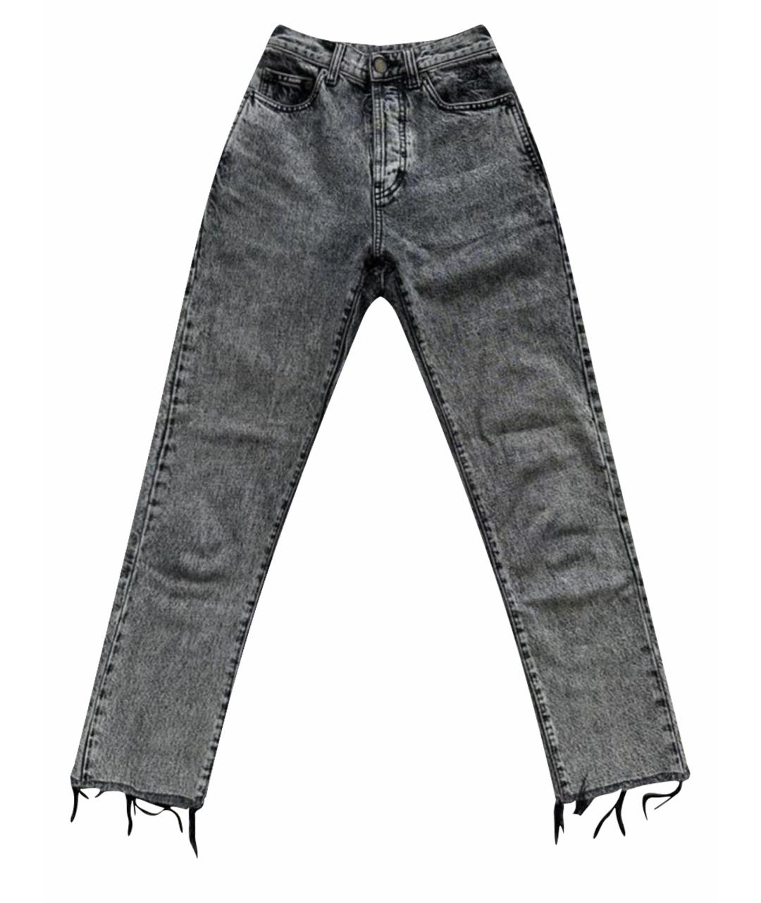 SAINT LAURENT Серые хлопковые прямые джинсы, фото 7