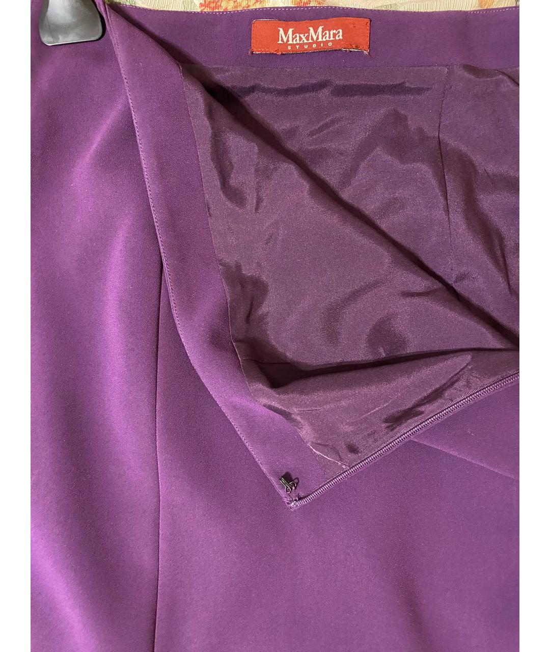 MAX MARA STUDIO Фиолетовая юбка миди, фото 4