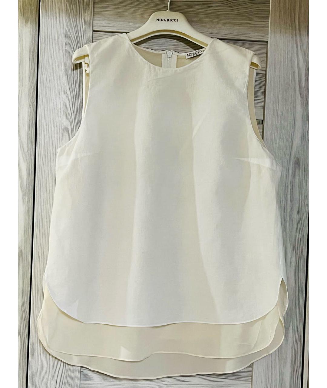 BRUNELLO CUCINELLI Бежевая льняная блузы, фото 6