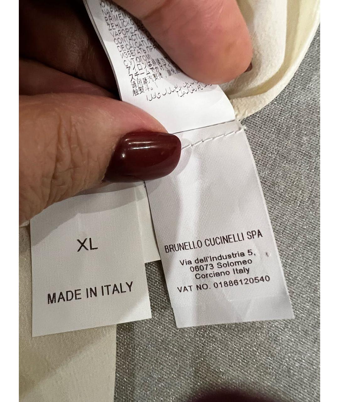 BRUNELLO CUCINELLI Бежевая льняная блузы, фото 4