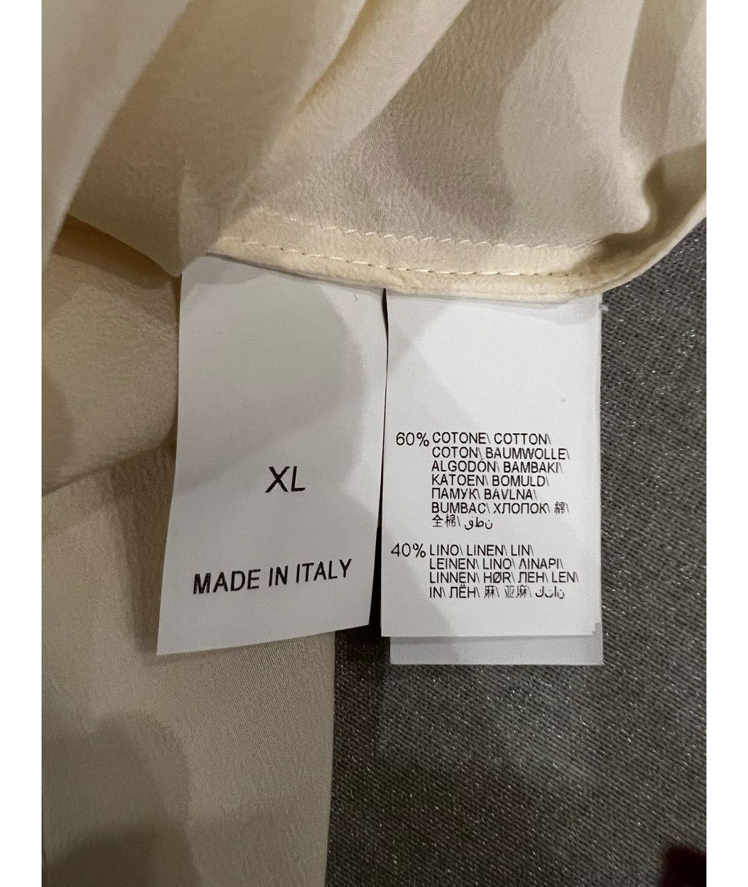 BRUNELLO CUCINELLI Бежевая льняная блузы, фото 5