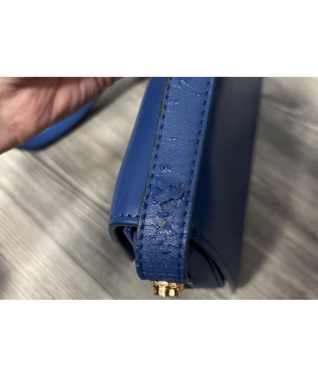 SAINT LAURENT Синяя кожаная сумка через плечо, фото 6