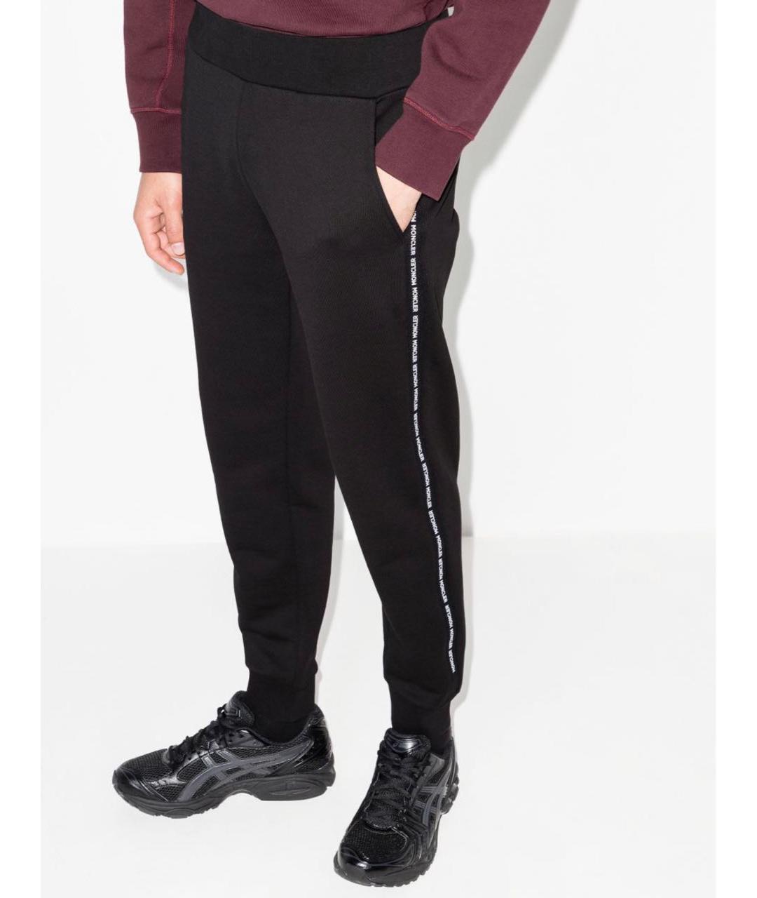 MONCLER Черные хлопковые спортивные брюки и шорты, фото 3