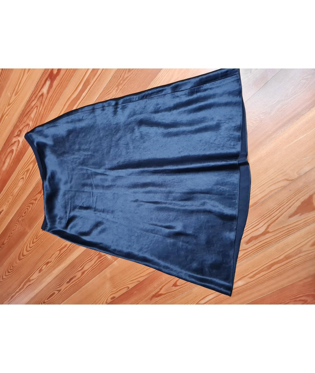 VINCE Темно-синяя ацетатная юбка миди, фото 4