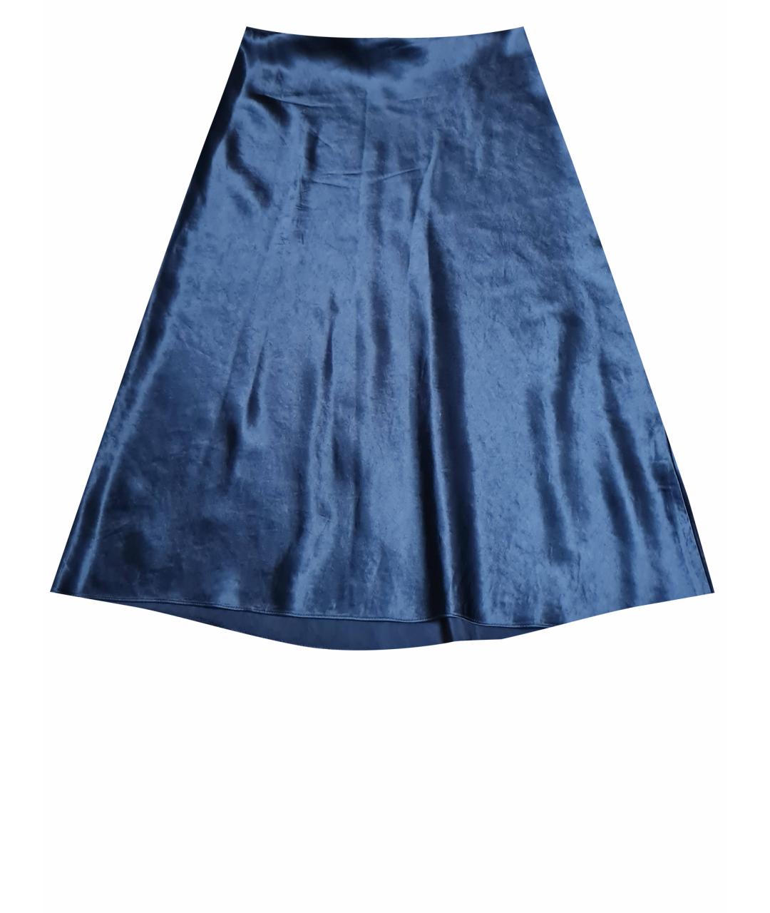 VINCE Темно-синяя ацетатная юбка миди, фото 1