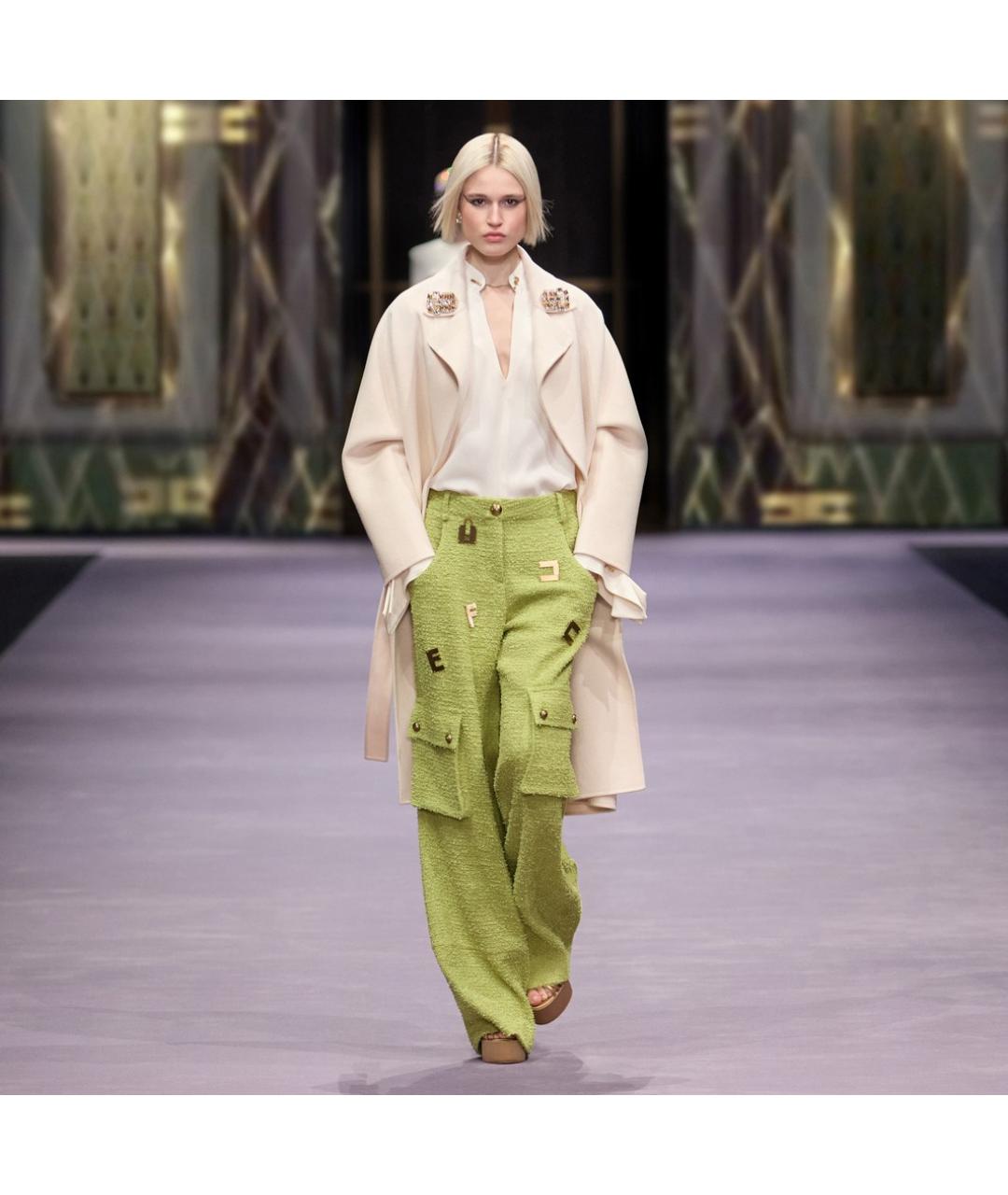 ELISABETTA FRANCHI Белое шерстяное пальто, фото 3