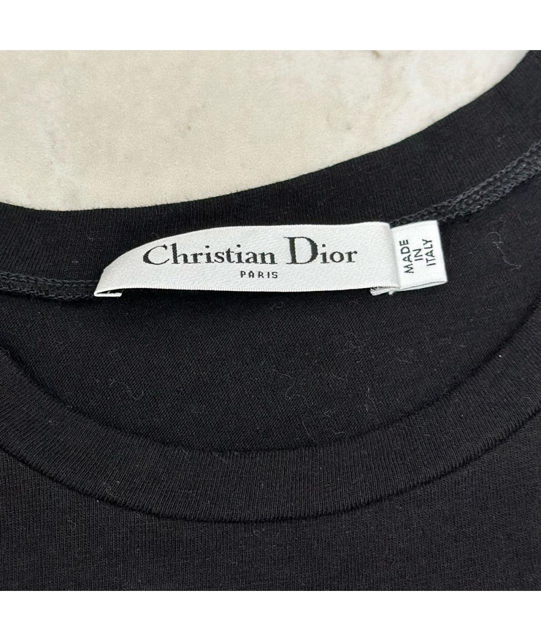 CHRISTIAN DIOR PRE-OWNED Черная хлопко-эластановая футболка, фото 4