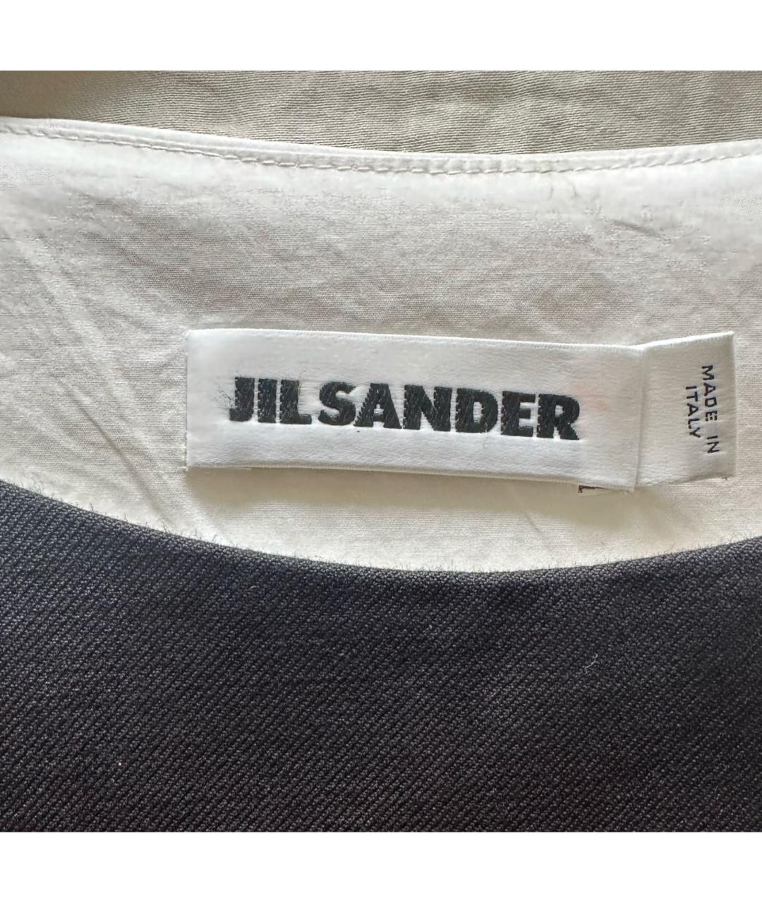 JIL SANDER Черное хлопковое повседневное платье, фото 4