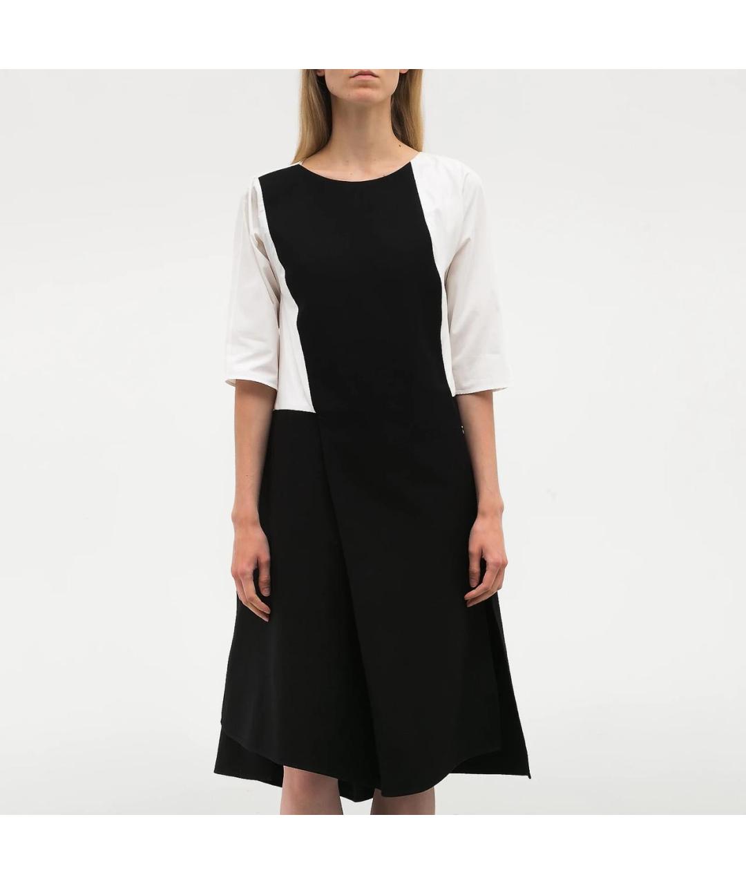 JIL SANDER Черное хлопковое повседневное платье, фото 2