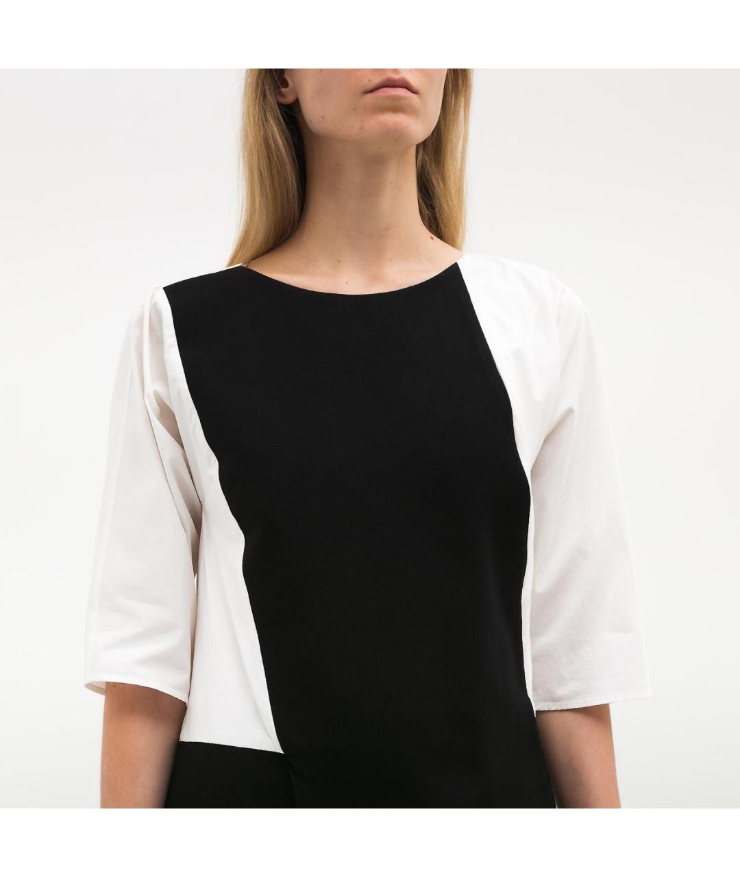 JIL SANDER Черное хлопковое повседневное платье, фото 7