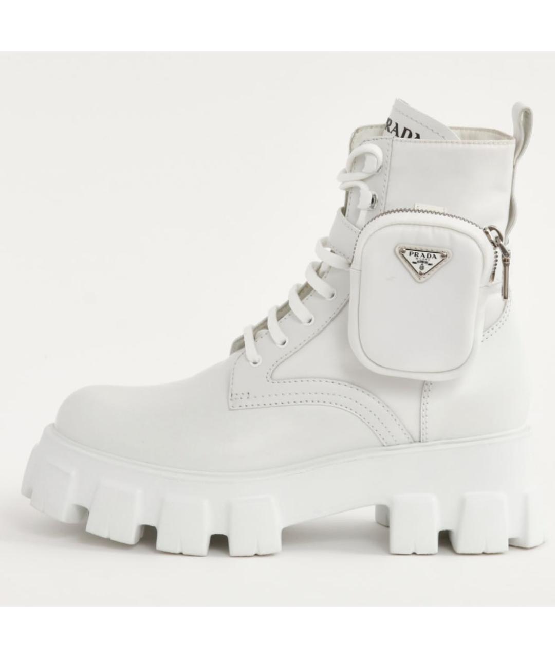PRADA Белые кожаные ботинки, фото 7