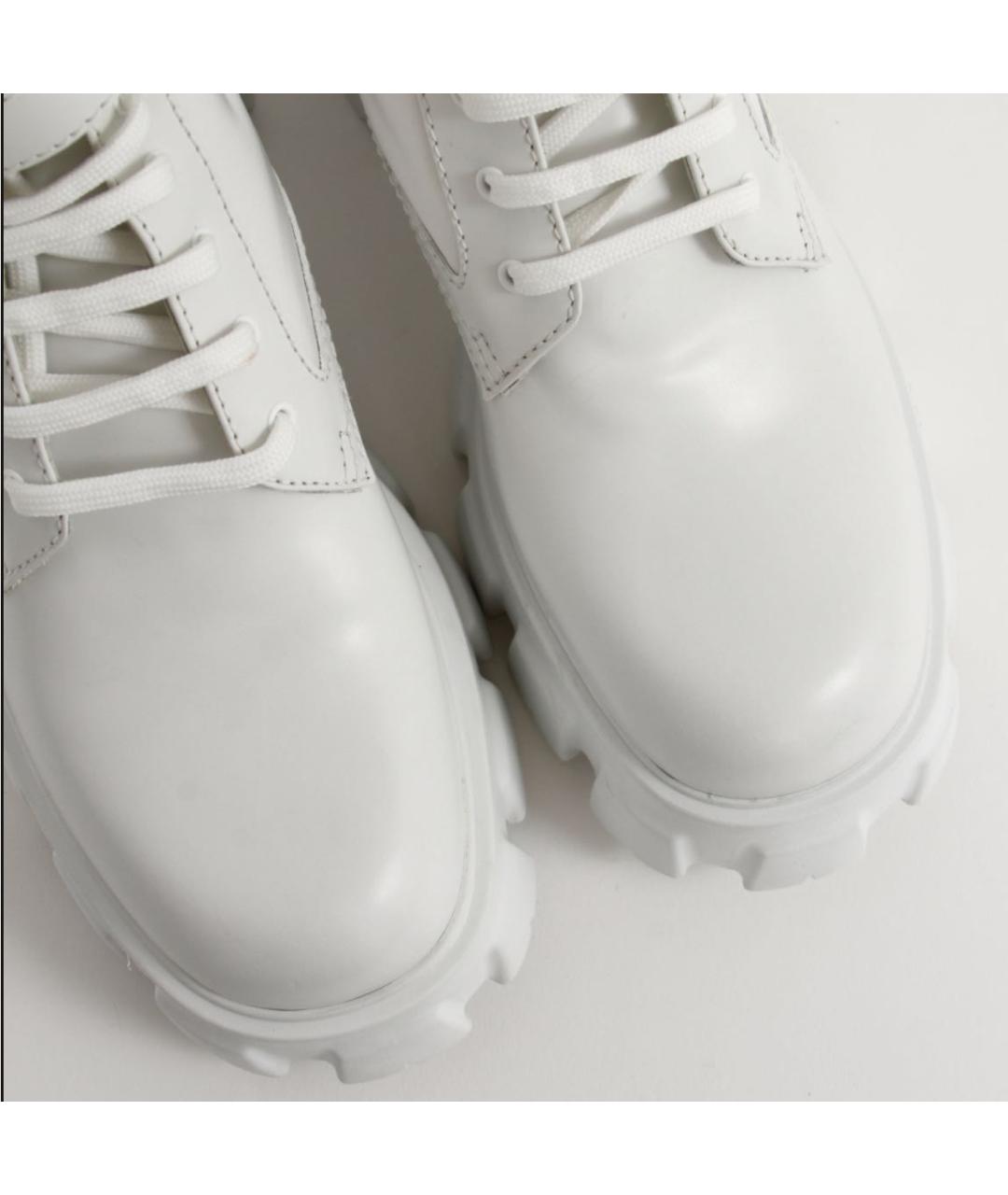 PRADA Белые кожаные ботинки, фото 6