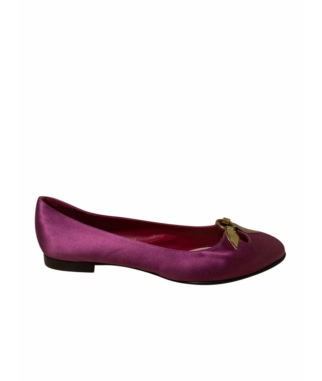 MARC JACOBS Фиолетовые кожаные балетки, фото 1