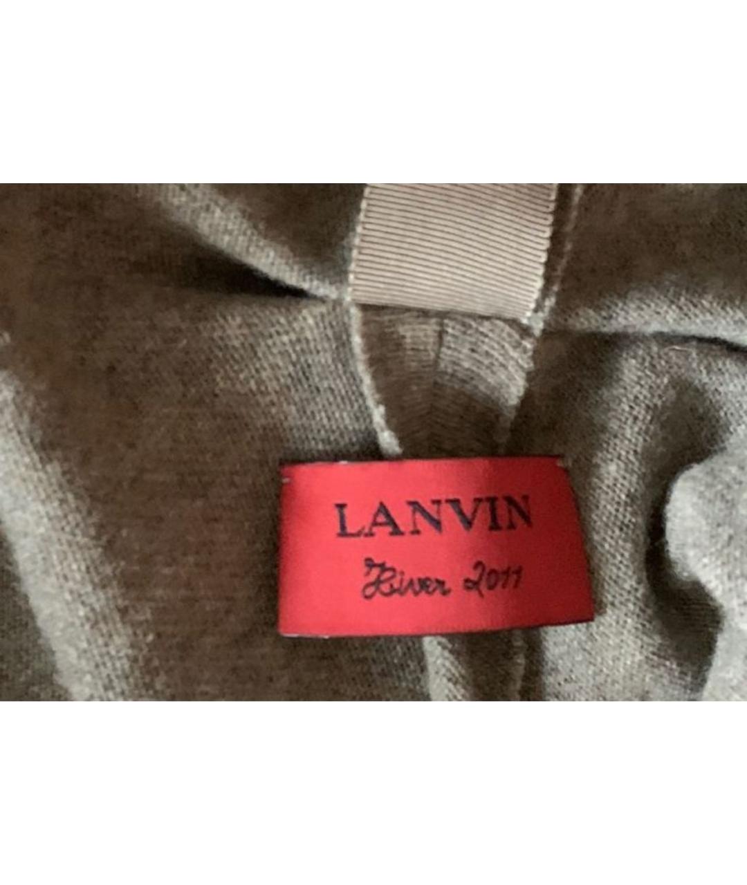 LANVIN Бежевое шерстяное повседневное платье, фото 5