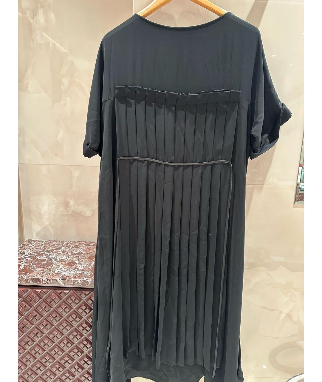JIL SANDER Черное полиэстеровое платье, фото 2
