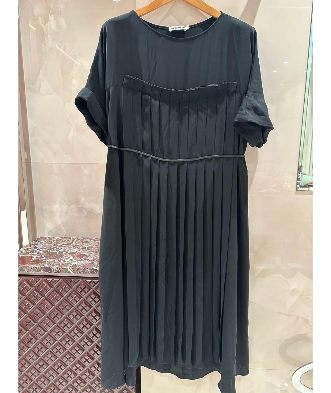 JIL SANDER Черное полиэстеровое платье, фото 6