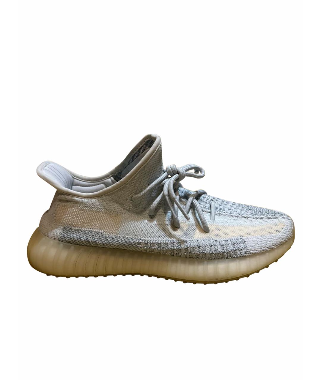 ADIDAS YEEZY Белые текстильные низкие кроссовки / кеды, фото 1