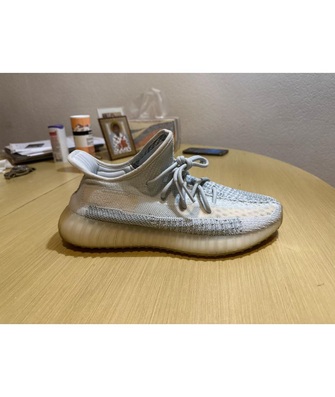 ADIDAS YEEZY Белые текстильные низкие кроссовки / кеды, фото 6