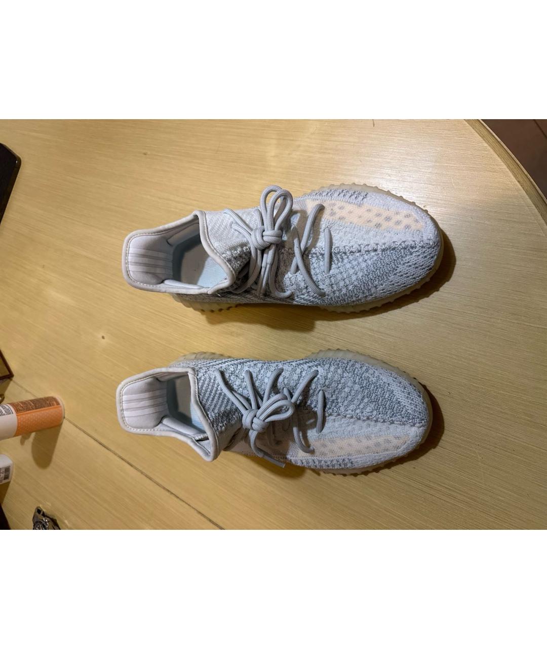 ADIDAS YEEZY Белые текстильные низкие кроссовки / кеды, фото 2