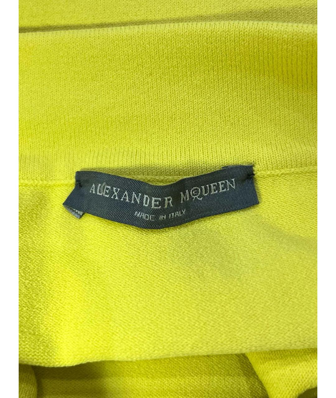 ALEXANDER MCQUEEN Желтая вискозная юбка миди, фото 3