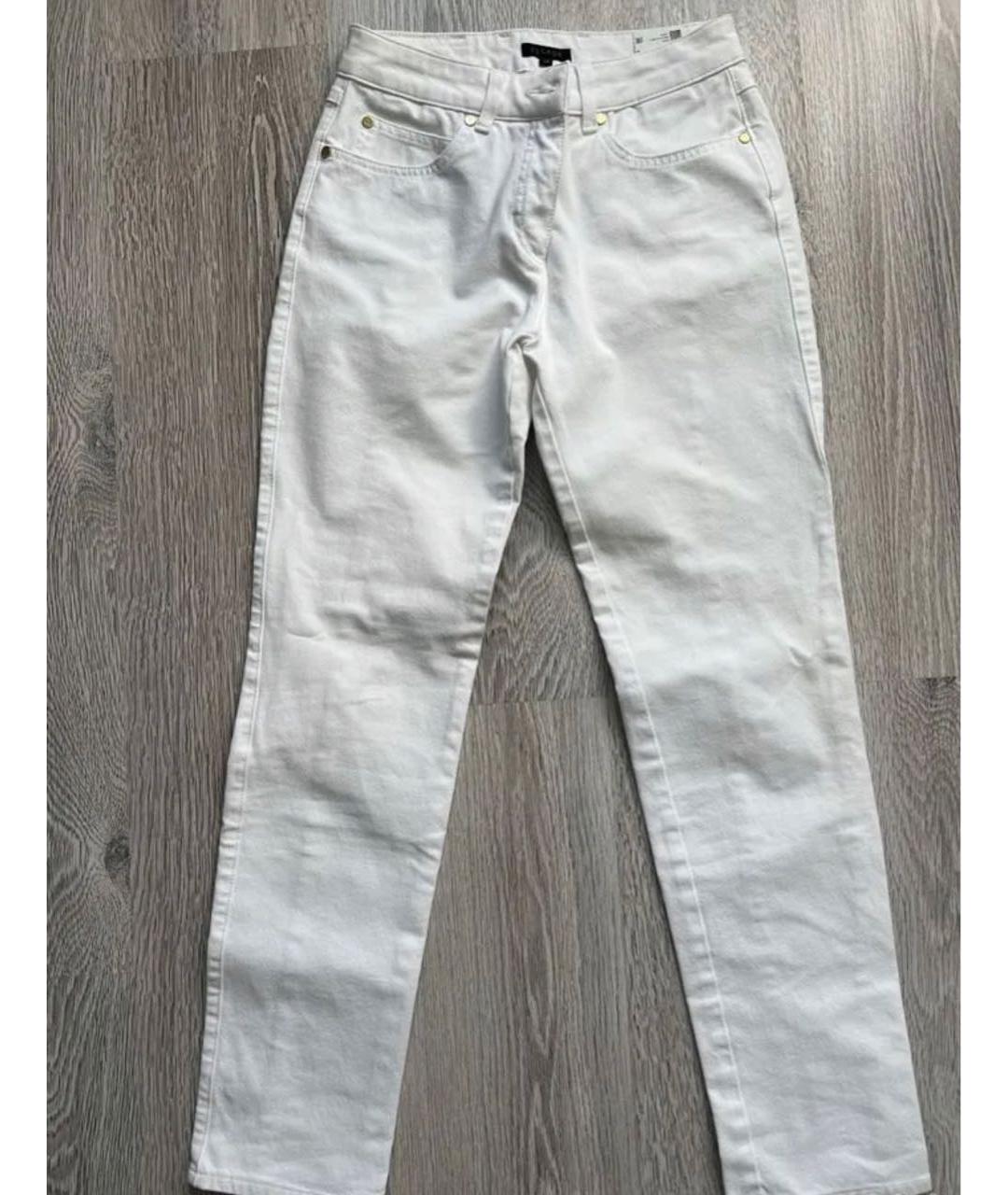 ESCADA Белые хлопко-эластановые джинсы слим, фото 6