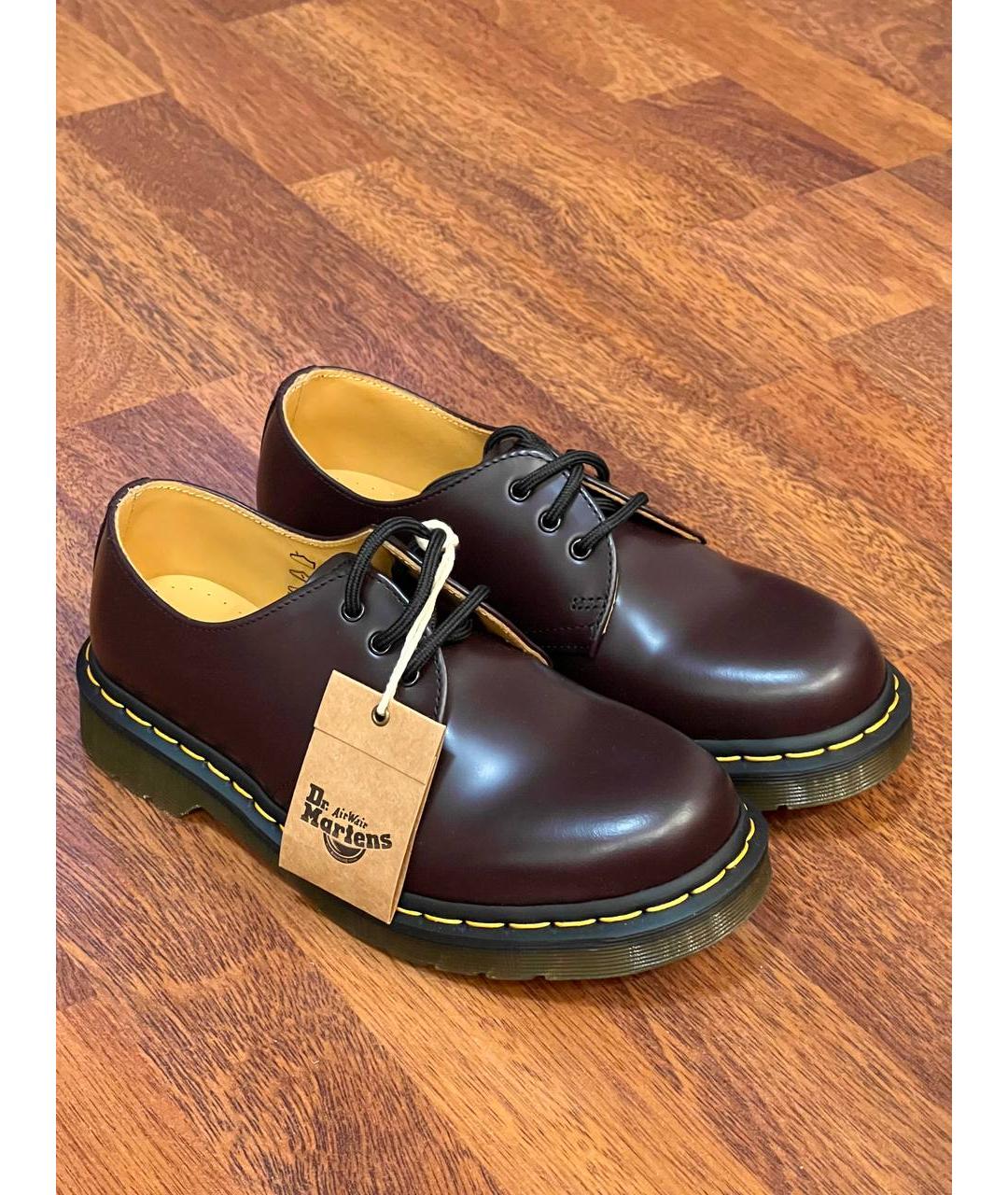 DR. MARTENS Бордовые кожаные брогги и оксфорды, фото 2