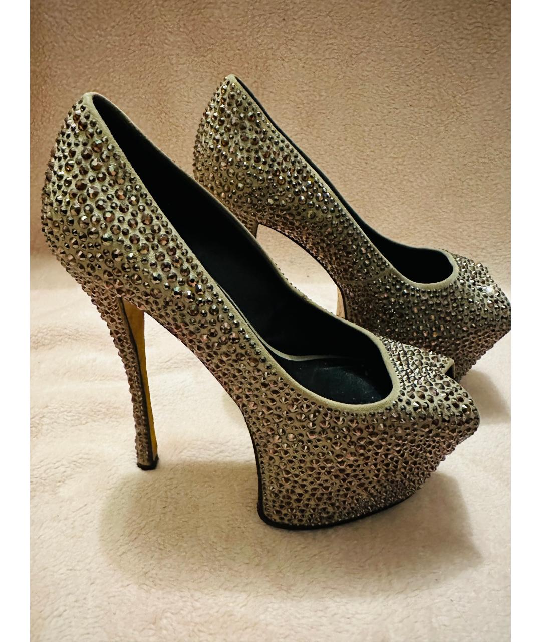 GIUSEPPE ZANOTTI DESIGN Горчичные замшевые туфли, фото 3