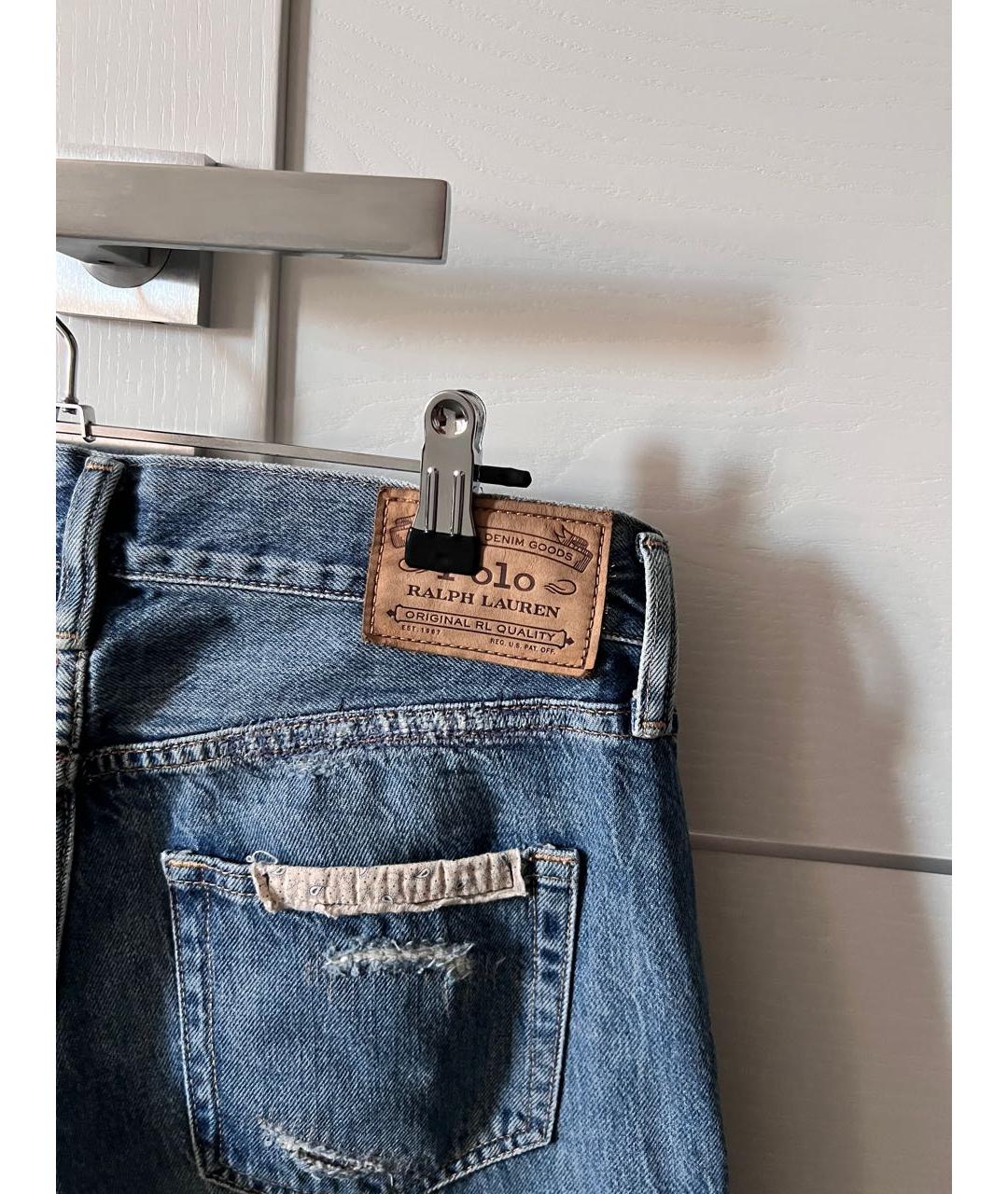 POLO RALPH LAUREN Темно-синие хлопковые прямые джинсы, фото 4
