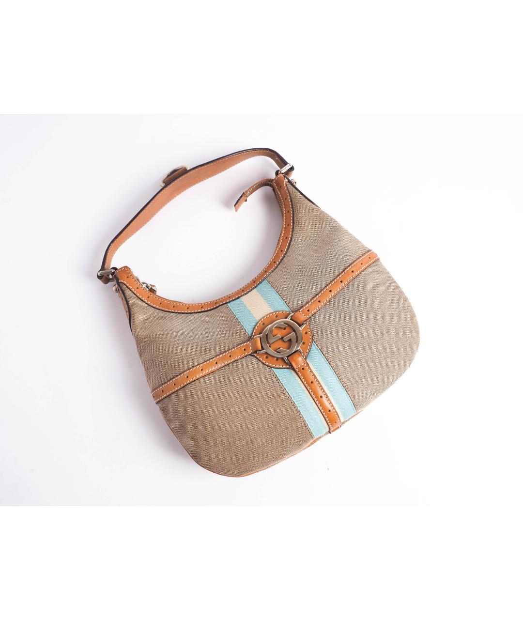 GUCCI Бежевая тканевая сумка через плечо, фото 10