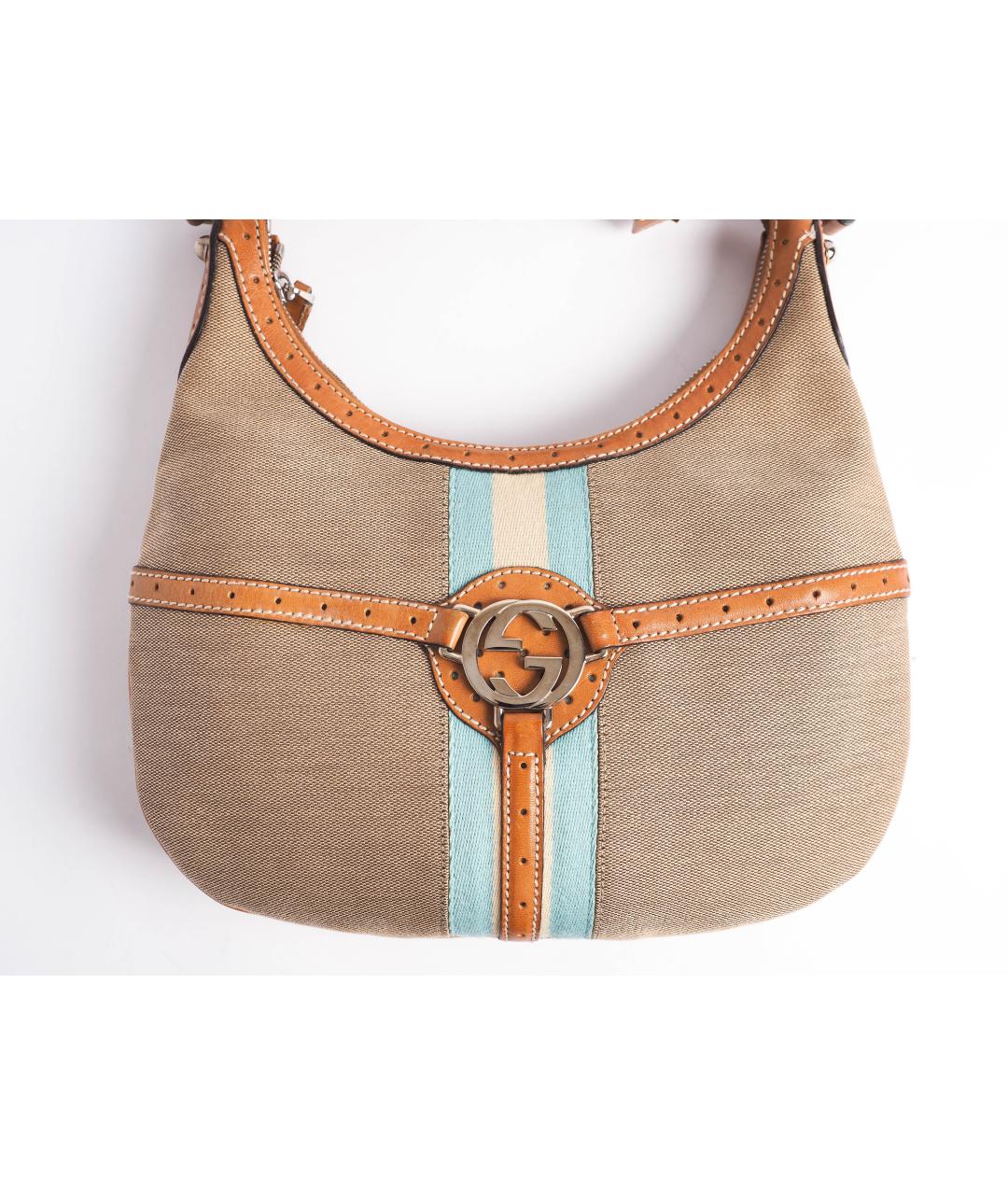GUCCI Бежевая тканевая сумка через плечо, фото 4