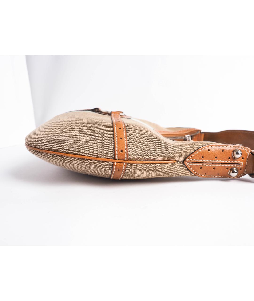 GUCCI Бежевая тканевая сумка через плечо, фото 6