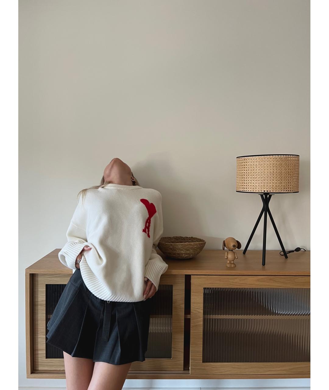 AMI Белый шерстяной джемпер / свитер, фото 2