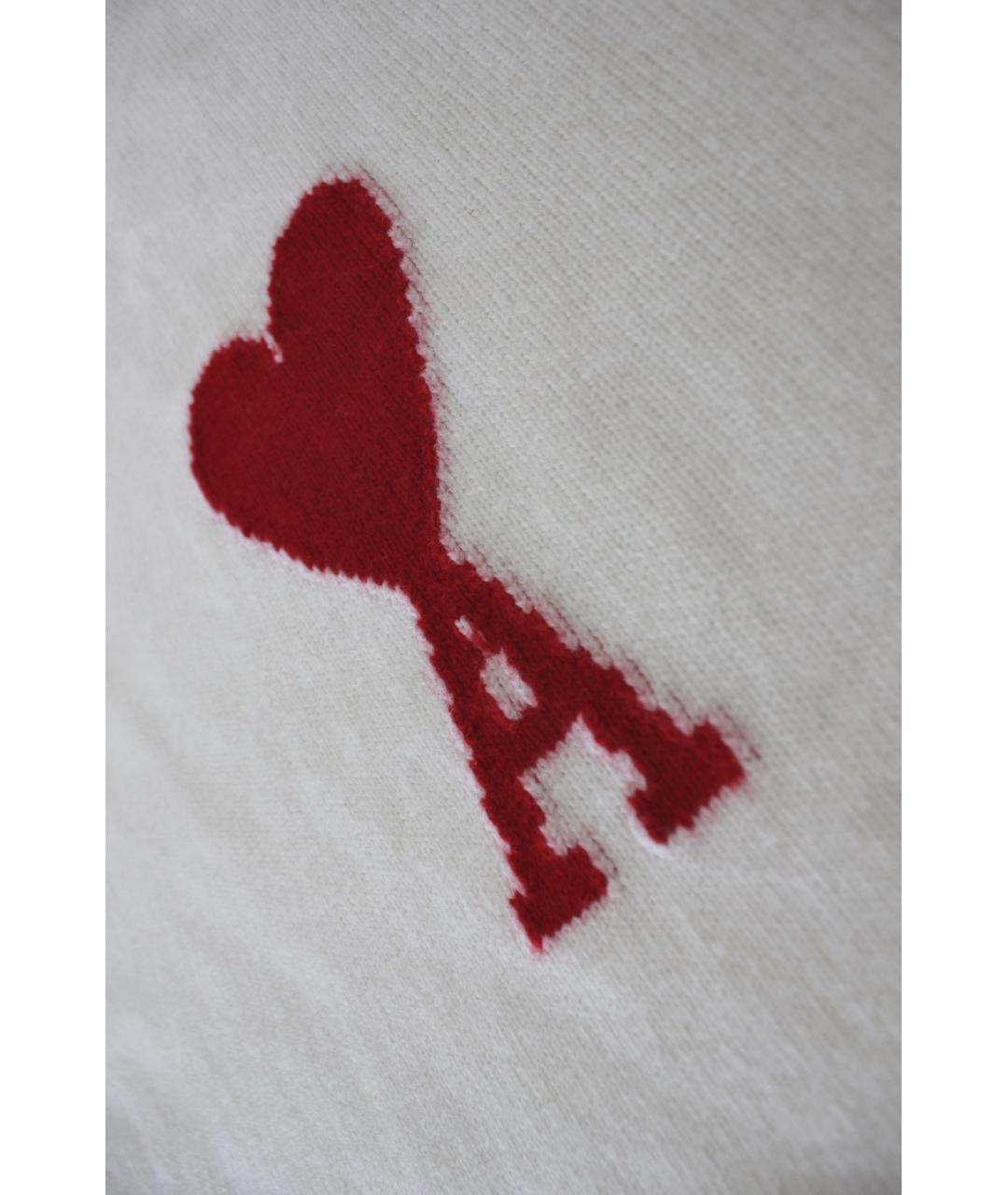 AMI Белый шерстяной джемпер / свитер, фото 6