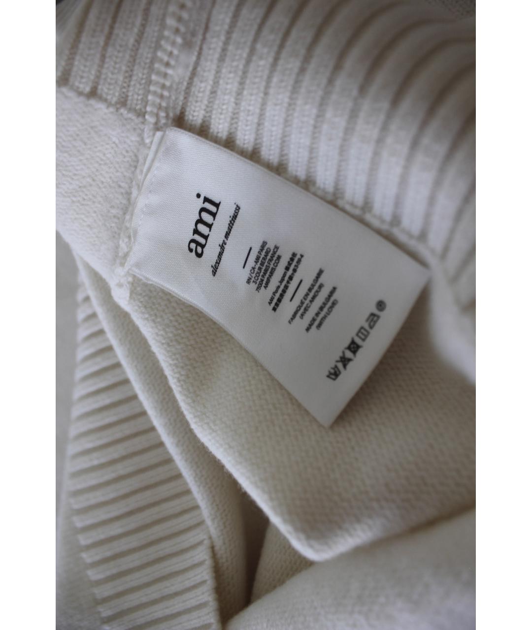 AMI Белый шерстяной джемпер / свитер, фото 7