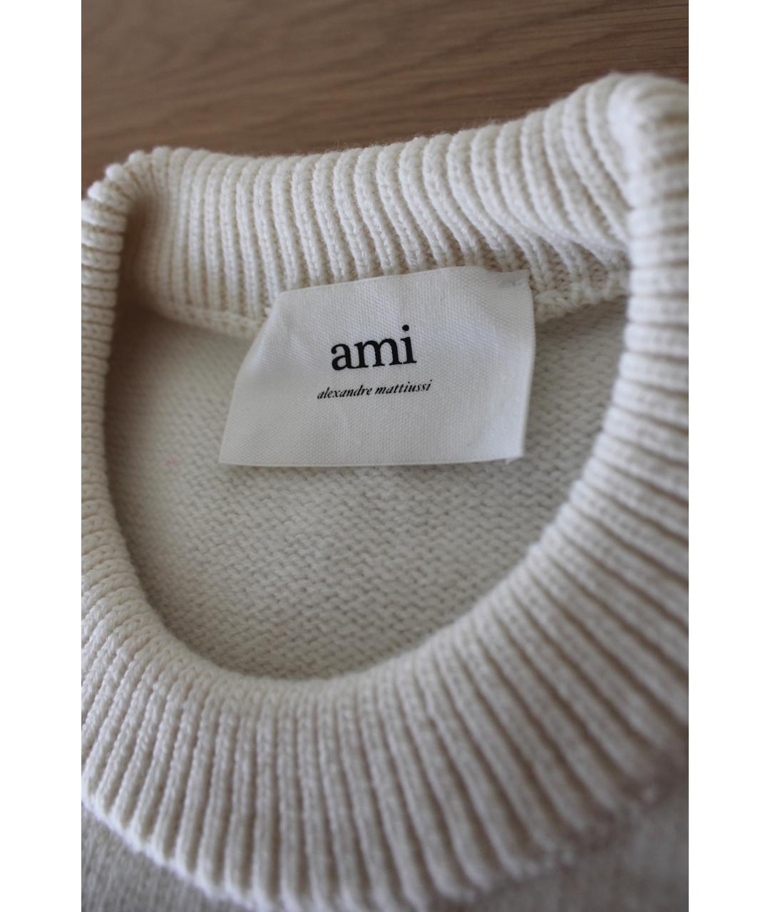 AMI Белый шерстяной джемпер / свитер, фото 3