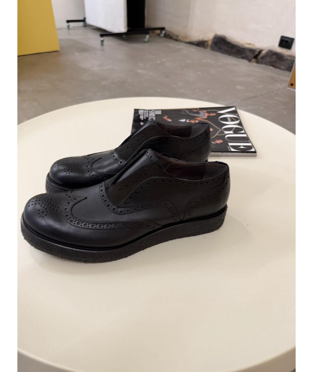 SAINT LAURENT Черные кожаные туфли, фото 6
