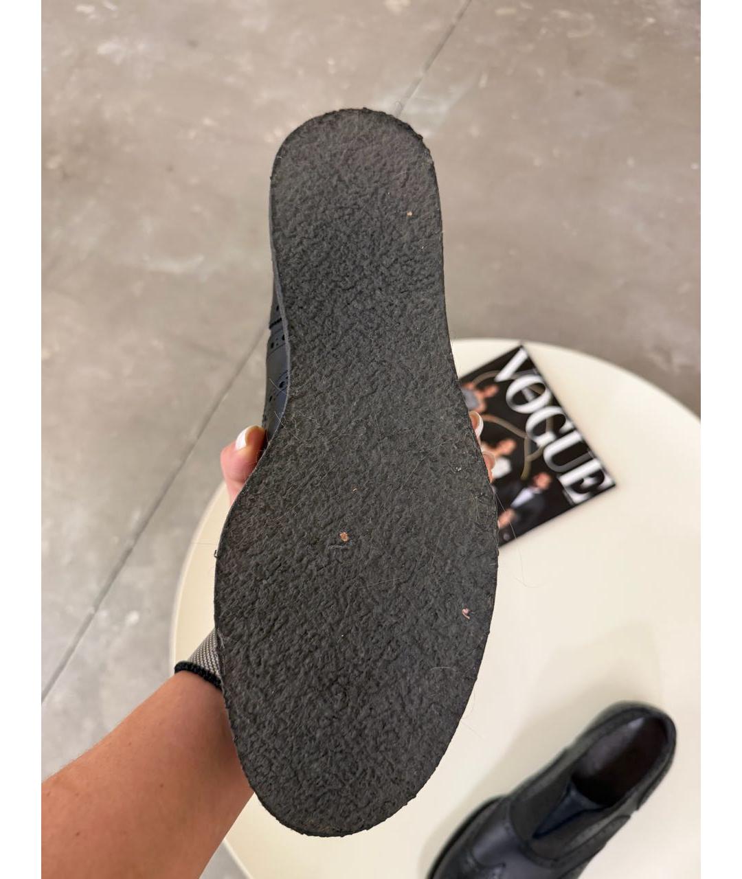 SAINT LAURENT Черные кожаные туфли, фото 4