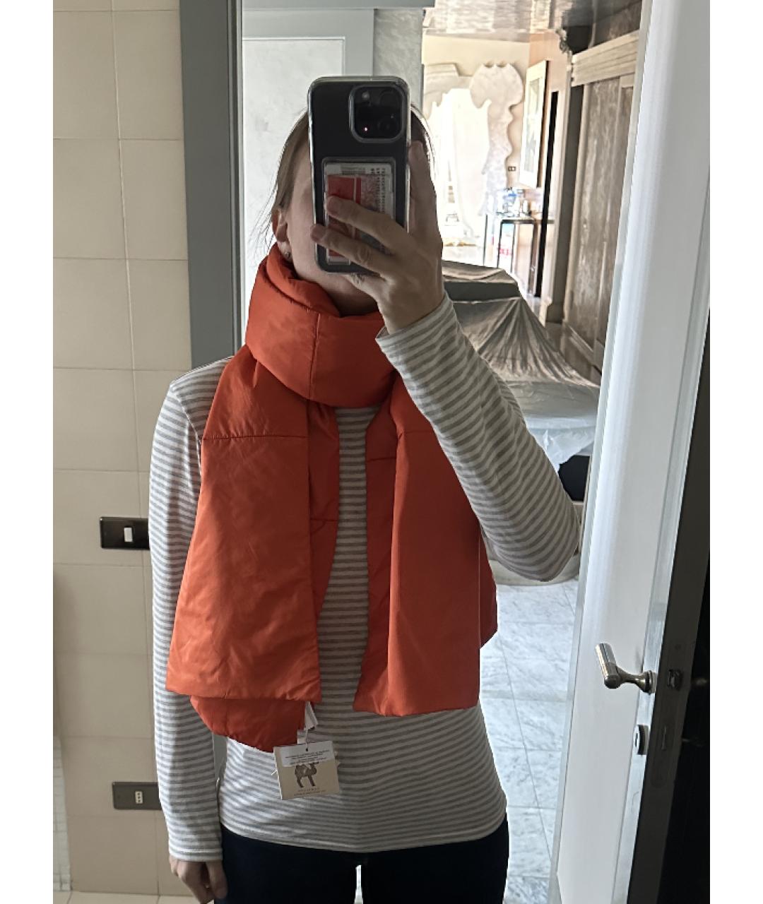 'S MAX MARA Оранжевый шерстяной шарф, фото 6