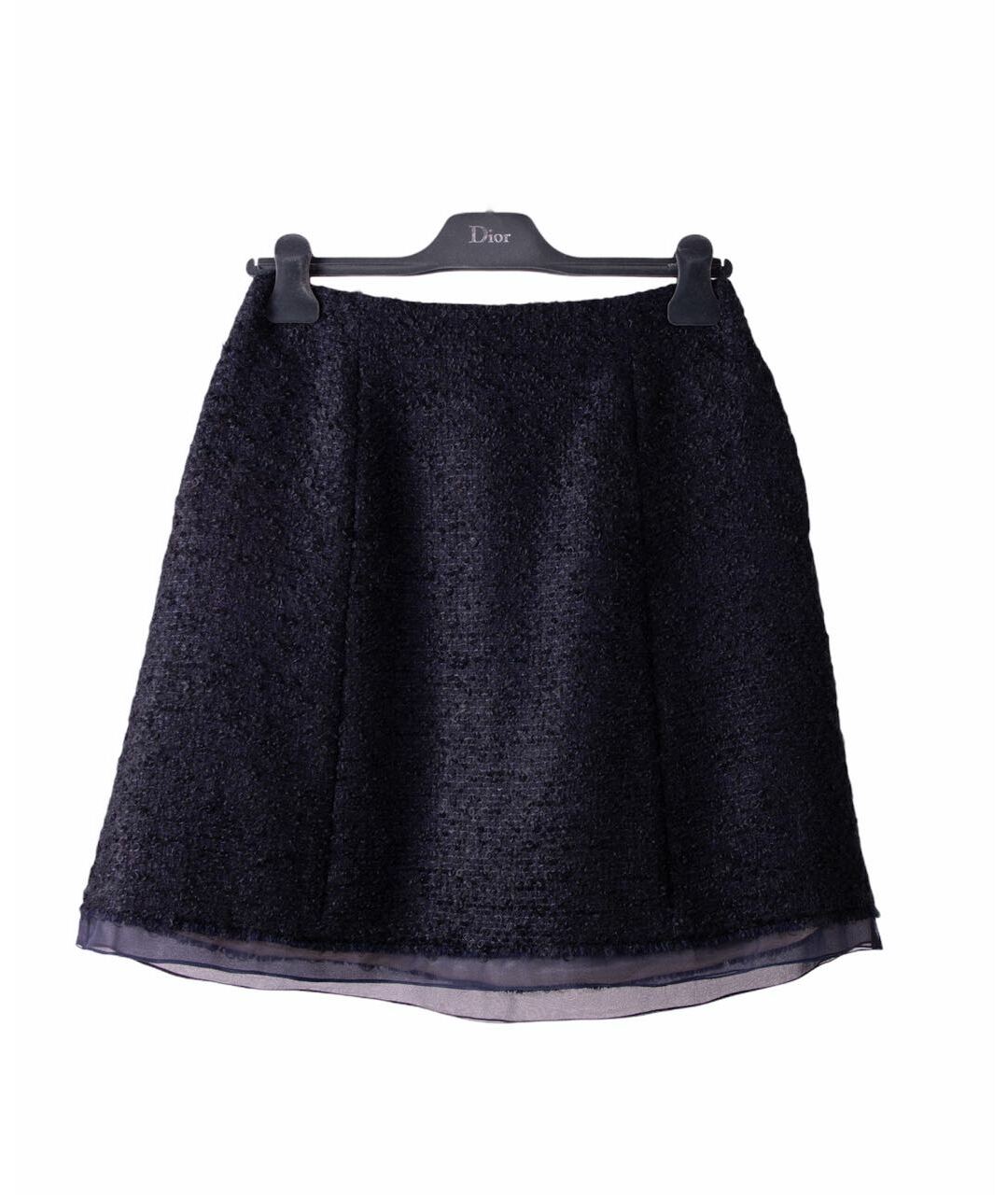 CHRISTIAN DIOR PRE-OWNED Темно-синяя шерстяная юбка мини, фото 7