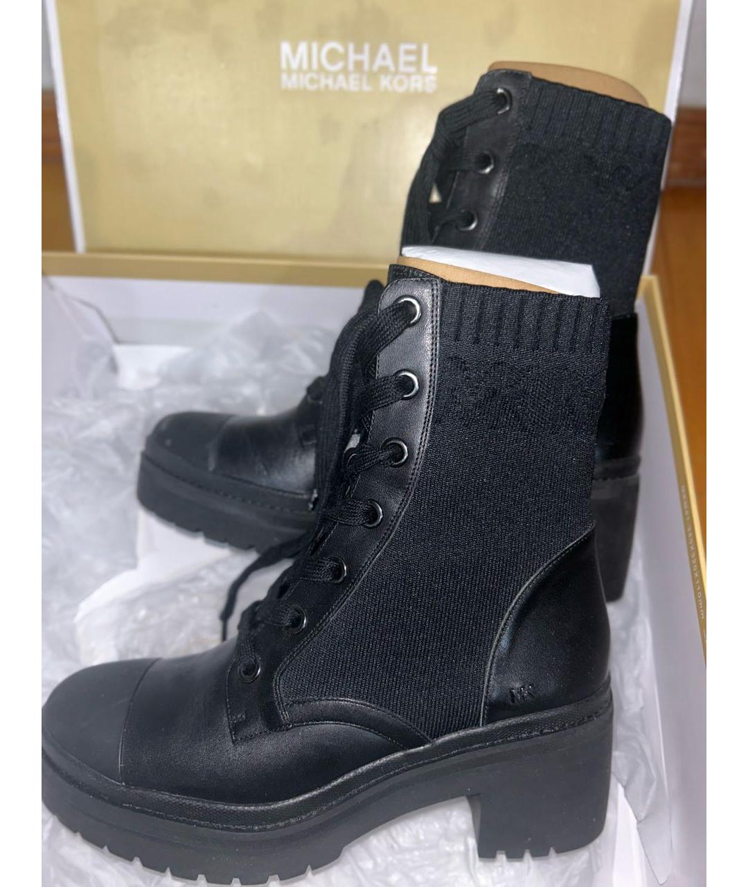 MICHAEL MICHAEL KORS Черные кожаные ботинки, фото 4
