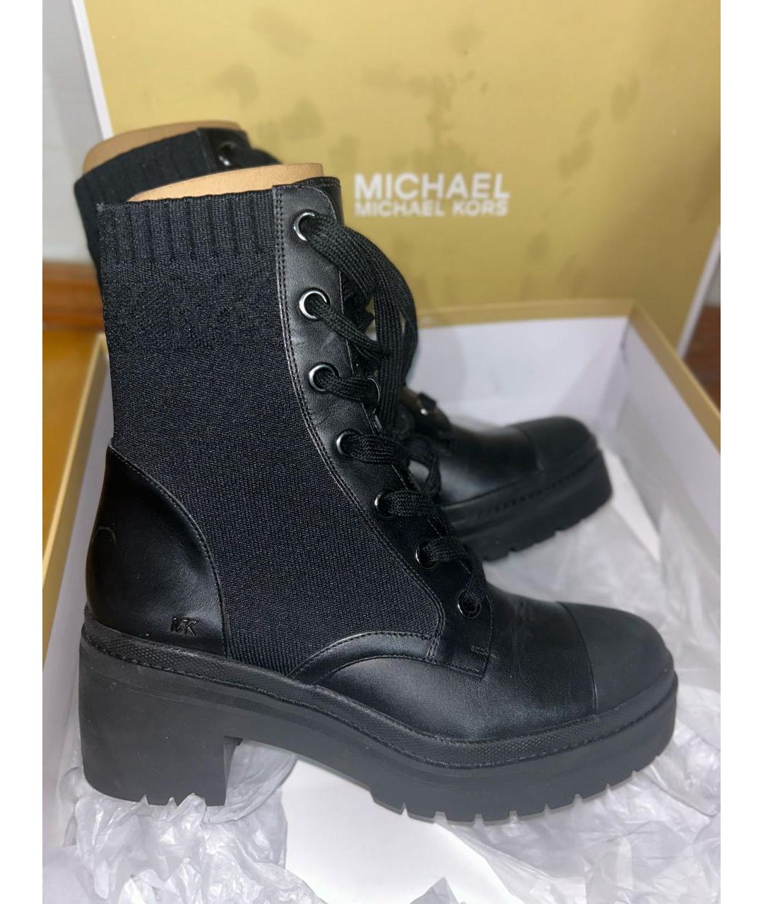 MICHAEL MICHAEL KORS Черные кожаные ботинки, фото 5