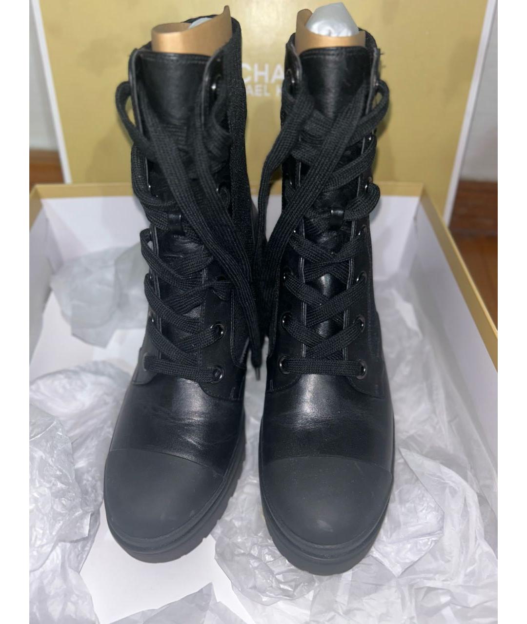 MICHAEL MICHAEL KORS Черные кожаные ботинки, фото 2