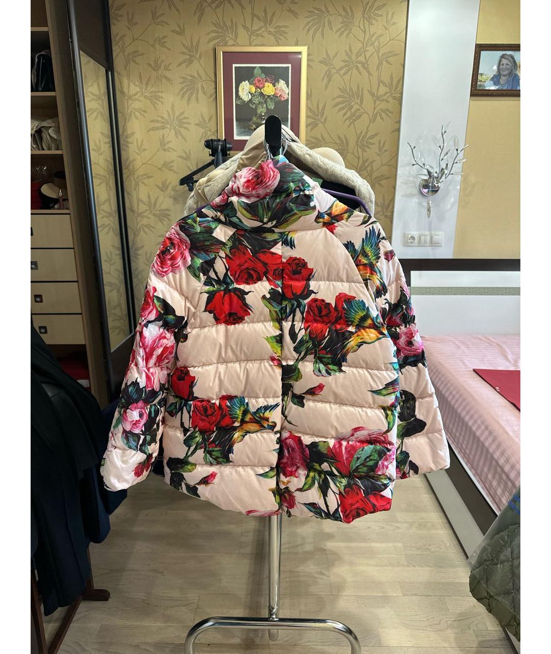 DOLCE&GABBANA Розовый полиэстеровый пуховик, фото 2
