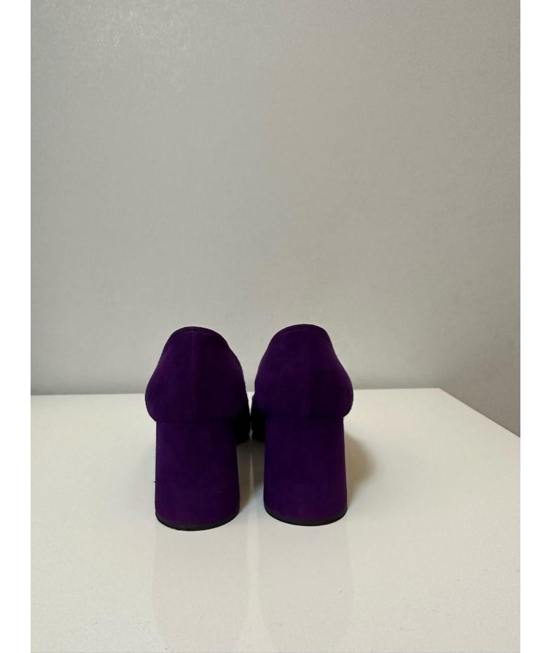 PRADA Фиолетовые бархатные туфли, фото 4