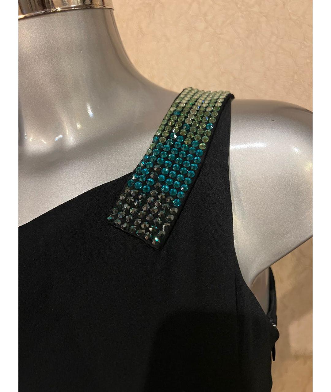 VERSACE COLLECTION Черное вискозное коктейльное платье, фото 5