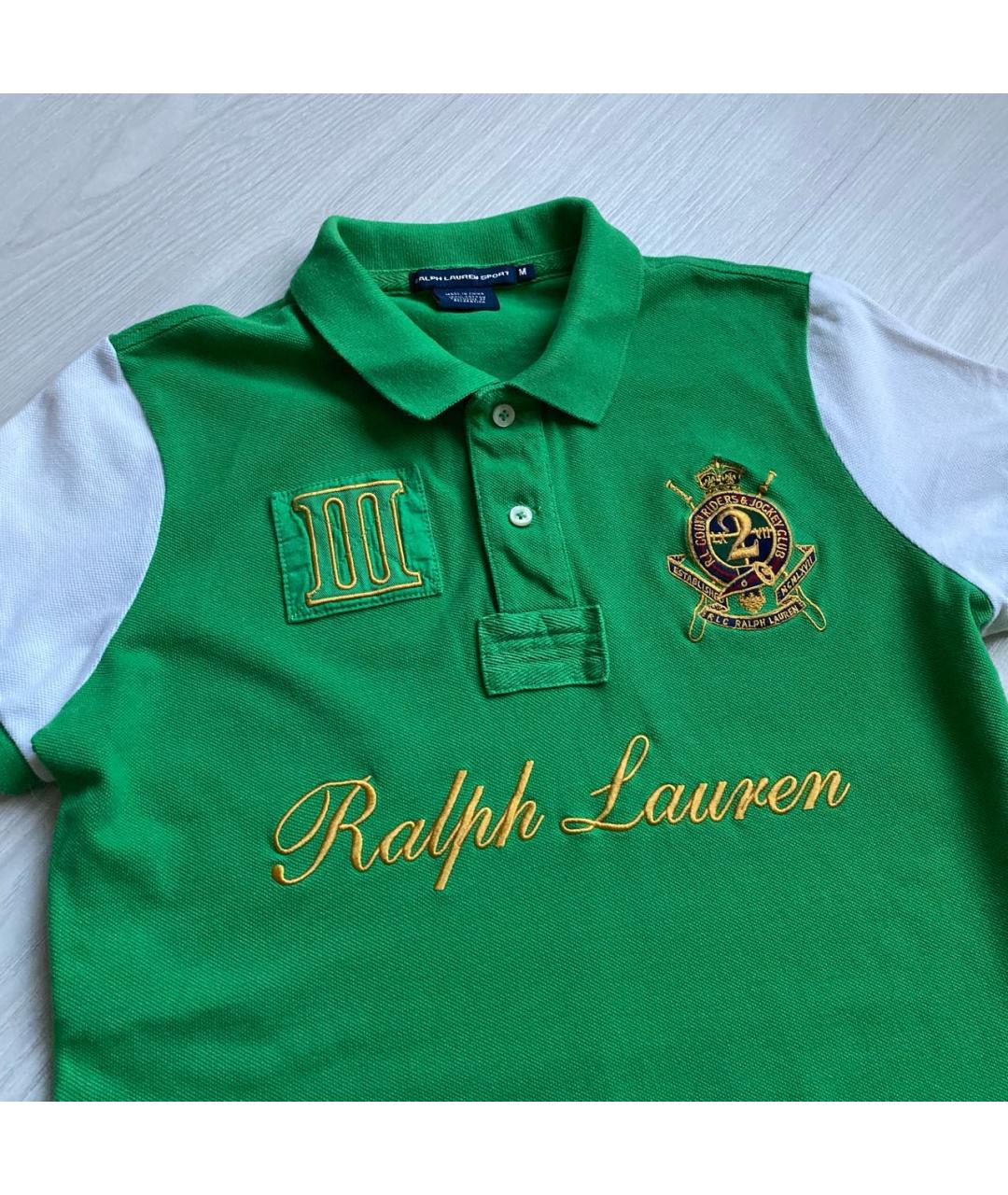 RALPH LAUREN Зеленая хлопковая футболка, фото 5