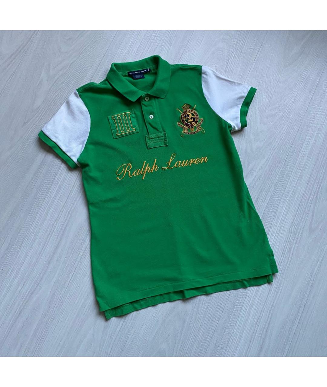 RALPH LAUREN Зеленая хлопковая футболка, фото 3