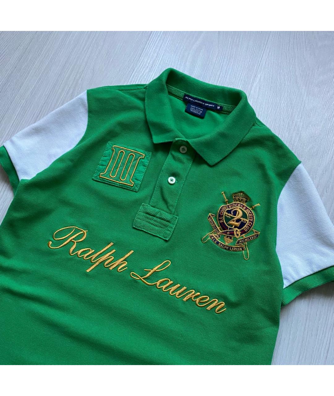RALPH LAUREN Зеленая хлопковая футболка, фото 2