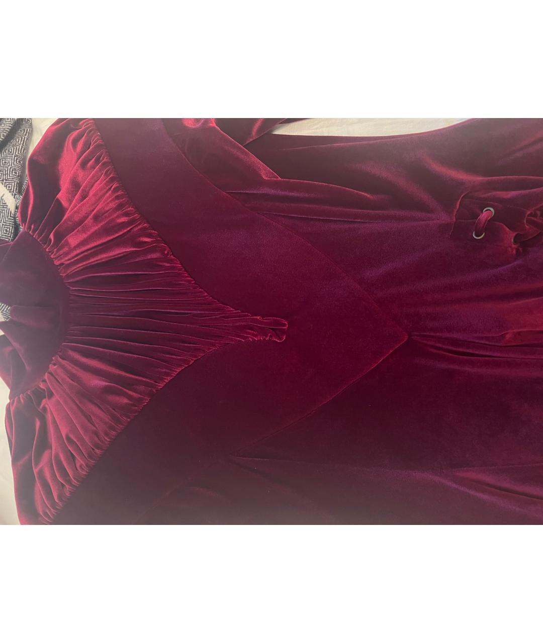 Y/PROJECT Бордовое бархатное коктейльное платье, фото 6