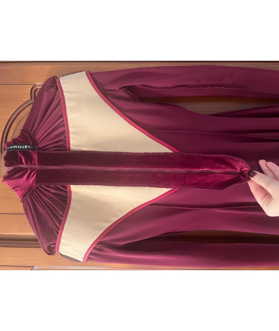 Y/PROJECT Бордовое бархатное коктейльное платье, фото 7